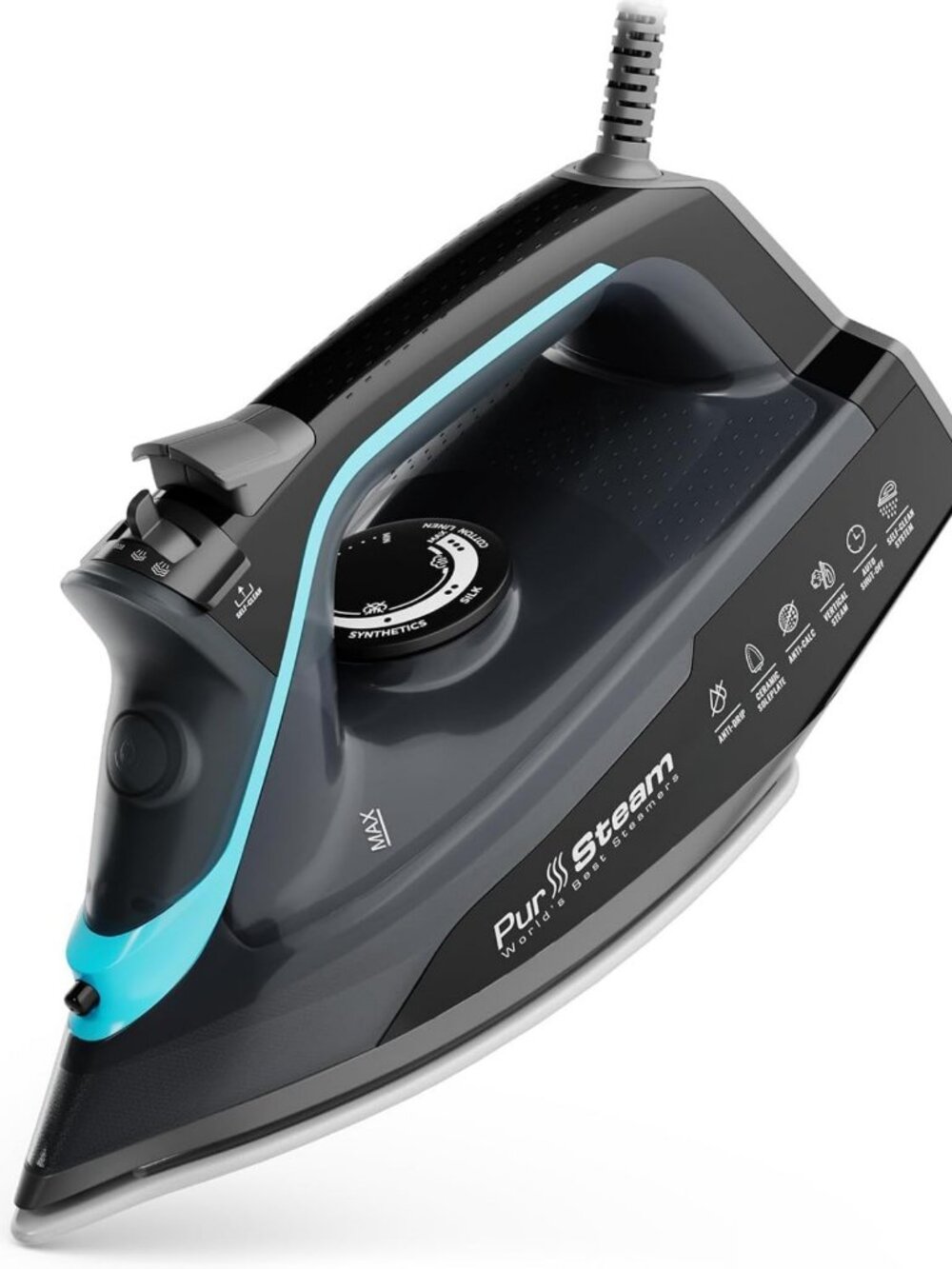 Powerful Steam Iron with Ceramic Soleplate, Self-Cleaning & Anti-Drip Features